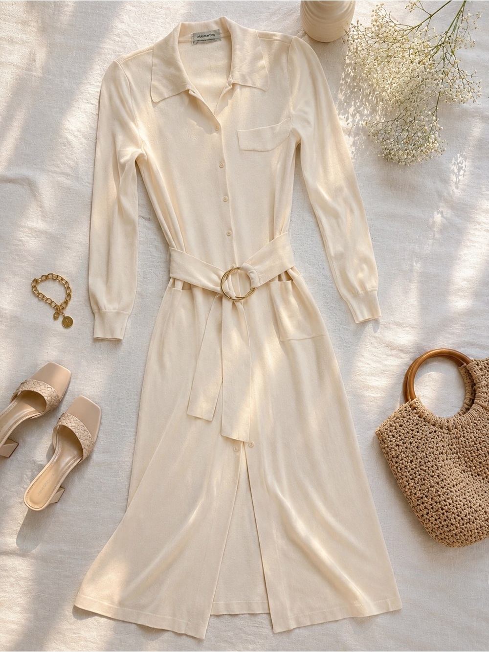 Vintage Aldomartins Spain Ivory Knit Dress ✨